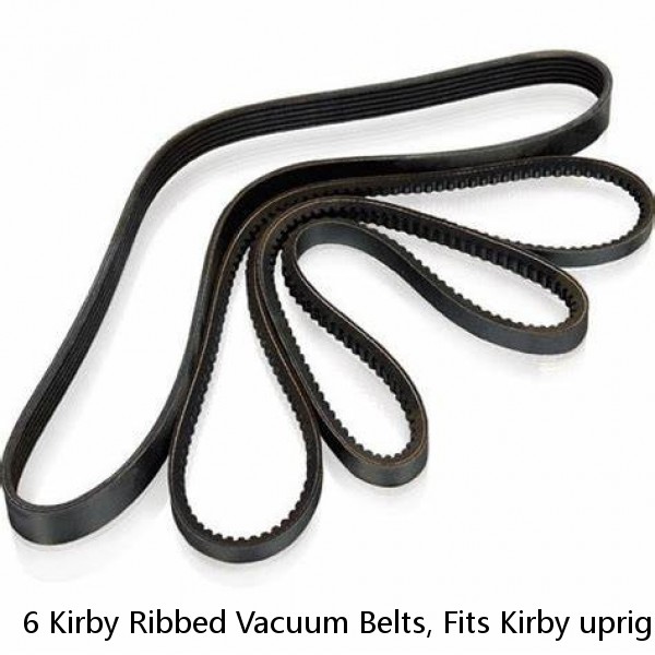 6 Kirby Ribbed Vacuum Belts, Fits Kirby upright vacuum cleaners 1960 to present,